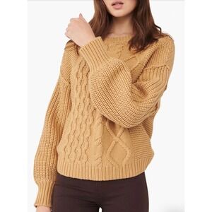 Free People Dream Cable Crewneck Sweater Women's Size M